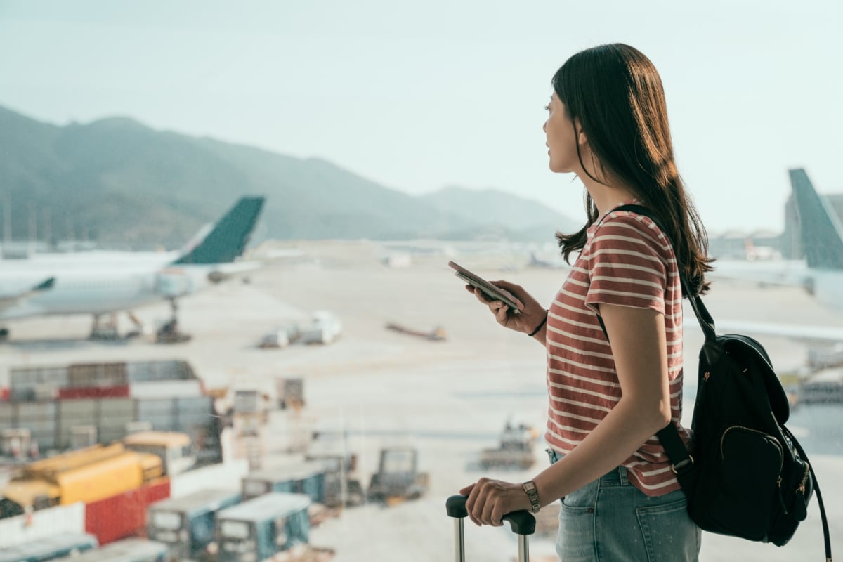 Woman Waiting at Airport